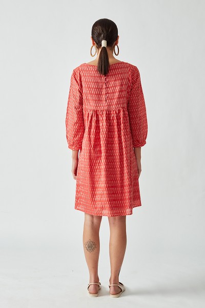 Pea handloom Ikat dress